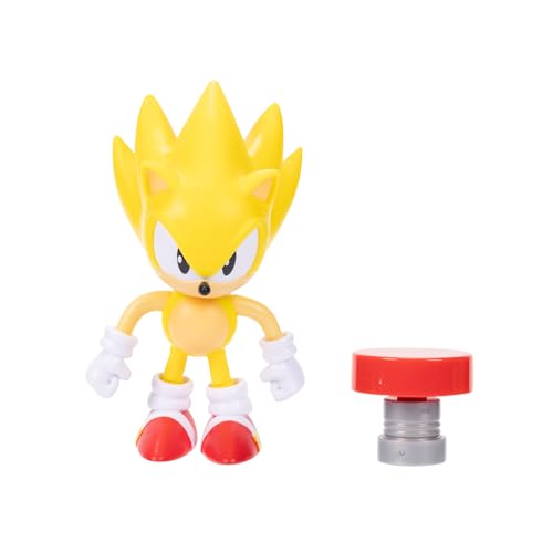 Sonic the Hedgehog Super Sonic Actionfigur mit rotem Frühlingszubehör, 10,2 cm, ab 3 Jahren (offiziell lizenziert von Sega) von SONIC THE HEDGEHOG