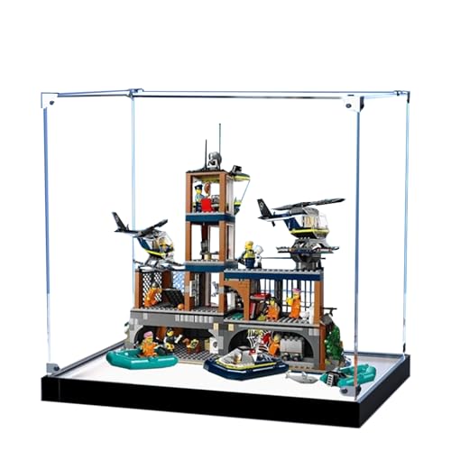 Acryl-Vitrine für Lego 60419 Gefängnisinsel, staubdichte Box, Aufbewahrungsbox, transparente Box, Displaybox kompatibel mit Lego 60419 (nur Hülle, kein Modell (Option 1) von SONNIES