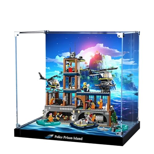 Acryl-Vitrine für Lego 60419 Gefängnisinsel, staubdichte Box, Aufbewahrungsbox, transparente Box, Displaybox kompatibel mit Lego 60419 (nur Hülle, kein Modell (lackiert) von SONNIES