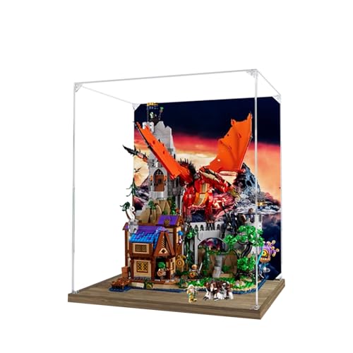 Staubdichte Acryl-Displaybox Kompatibel mit Lego 21348 Dungeons & Dragons Vitrine, Staubdichte Box, Aufbewahrungsbox, Displaybox (nur Displaybox) (Option 1 bemalt) von SONNIES