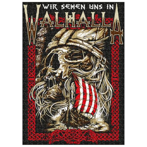 Vikings Puzzle 1000 Teile mit Poster Wir sehen Uns in Walhalla Wikinger Odin von SONS OF ODIN