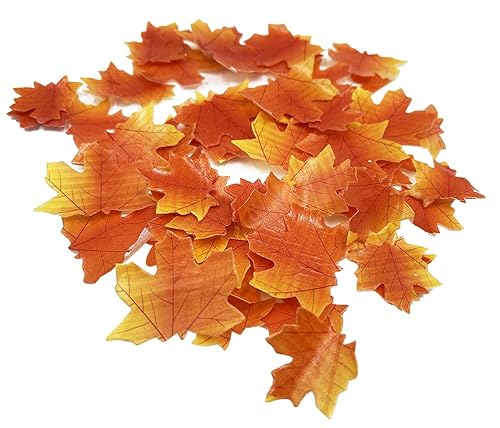 75 Stück Essbare Herbstblätter Gold Blatt Herbst Kuchen Dekorationen Thanksgiving Party Cupcake Topper (Braun) von SONSMER