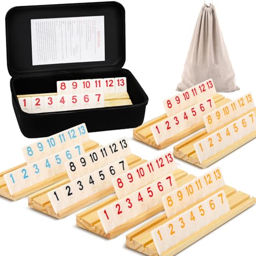 SOOPOTAY Rummy Cup Brettspiel Für 2-6 Spieler – 160 Melamin-Fliesen, 6 Holzhalter, Premium-Koffer & Beutel – Reisespiel für Erwachsene SOOPOTAY Rummy Cup Brettspiel Für 2-6 Spieler – 160 Melamin-Fliesen, 6 Holzhalter, Premium-Koffer & Beutel – Reisespiel für Erwachsene von SOOPOTAY