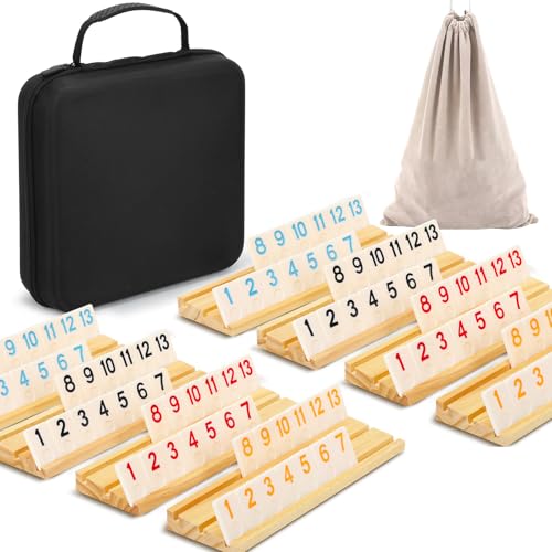 SOOPOTAY Rummy Cup Brettspiel Für 2-8 Spieler – 214 Melamin-Fliesen, 8 Holzhalter, Premium-Koffer & Beutel – Reisespiel für Erwachsene SOOPOTAY Rummy Cup Brettspiel Für 2-8 Spieler – 214 Melamin-Fliesen, 8 Holzhalter, Premium-Koffer & Beutel – Reisespiel für Erwachsene von SOOPOTAY