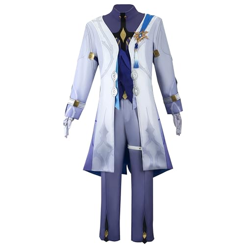 SOOYOOYOO Sunday Cosplay Kostüm Weiß-Blau Mantel mit Hose Elegantes Outfit Set für Convention Karneval Halloween(Unisex, Größe M) von SOOYOOYOO