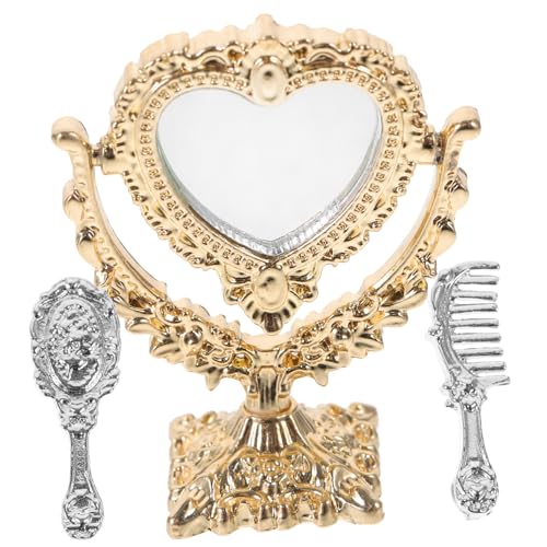 SOPOTUTU 1Satz Miniaturspiegel im Vintage Stil Herzförmiger Puppenhausspiegel aus Deko Accessoire für Puppenhäuser für Kreative Spielwelten und SOPOTUTU 1Satz Miniaturspiegel im Vintage Stil Herzförmiger Puppenhausspiegel aus Deko Accessoire für Puppenhäuser für Kreative Spielwelten und von SOPOTUTU