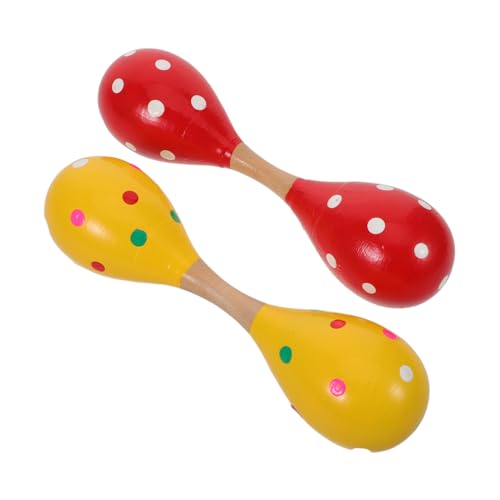 SOPOTUTU 2 Stück Holz-Maracas für Doppelseitige Rumba Shaker Handliche Geräuscharme Percussion-Instrumente Fördert Rhythmus Hörtraining Langlebig und Farbenfroh SOPOTUTU 2 Stück Holz-Maracas für Doppelseitige Rumba Shaker Handliche Geräuscharme Percussion-Instrumente Fördert Rhythmus Hörtraining Langlebig und Farbenfroh von SOPOTUTU