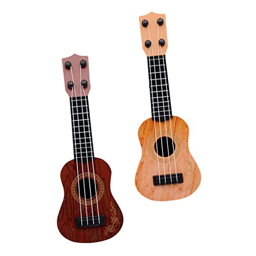 SOPOTUTU 2 Stück Ukulele Teiliges Saitige Gitarre Imitationsinstrument aus Robustem Kunststoff Sicher für Kleinkinder Musikalisches Lernspielzeug Gelb und Braun SOPOTUTU 2 Stück Ukulele Teiliges Saitige Gitarre Imitationsinstrument aus Robustem Kunststoff Sicher für Kleinkinder Musikalisches Lernspielzeug Gelb und Braun von SOPOTUTU