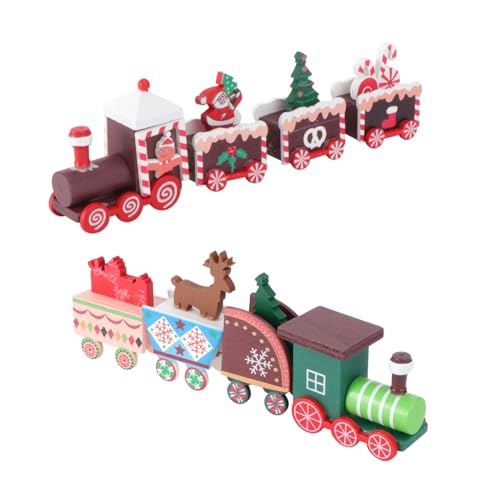 SOPOTUTU 2 Stück Weihnachtsdeko Holz Zug Teiliges Rote und Grüne Miniatur Eisenbahn Tischdekoration für Desktop Deko Weihnachten SOPOTUTU 2 Stück Weihnachtsdeko Holz Zug Teiliges Rote und Grüne Miniatur Eisenbahn Tischdekoration für Desktop Deko Weihnachten von SOPOTUTU