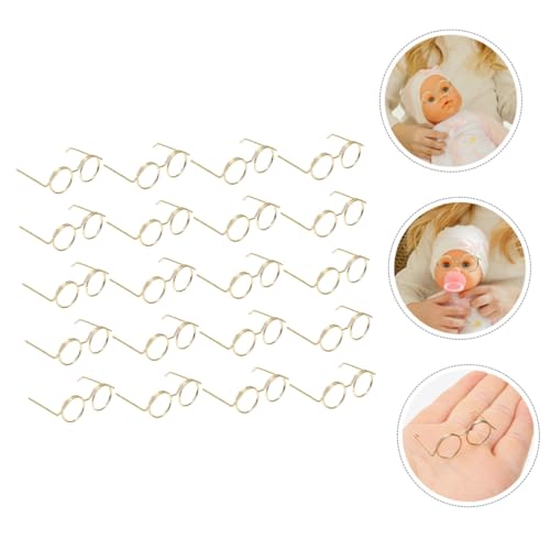 SOPOTUTU 20 Stück Teiliges Miniatur Brillen aus Metall für Puppenhaus Zubehör Goldfarbene Runde Rahmenlose Gläser DIY Bastelaccessoires Niedliche Puppenbrillen für Kreative Rollenspiele SOPOTUTU 20 Stück Teiliges Miniatur Brillen aus Metall für Puppenhaus Zubehör Goldfarbene Runde Rahmenlose Gläser DIY Bastelaccessoires Niedliche Puppenbrillen für Kreative Rollenspiele von SOPOTUTU