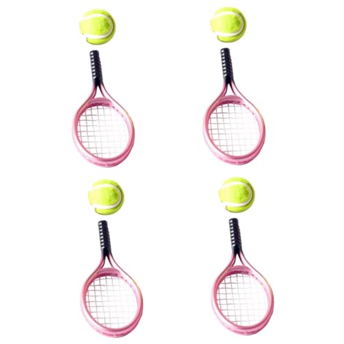 SOPOTUTU 4 Sätze Miniatur Tennisracket Modell aus Kunststoff Dekoratives Mini Tennisschläger und Ball für Puppenhaus Realistische Mini Sportausrüstung für Miniaturlandschaften und SOPOTUTU 4 Sätze Miniatur Tennisracket Modell aus Kunststoff Dekoratives Mini Tennisschläger und Ball für Puppenhaus Realistische Mini Sportausrüstung für Miniaturlandschaften und von SOPOTUTU