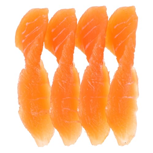 SOPOTUTU 4 Stück Realistische Künstliche Lachsscheiben Gefälschtes Fleisch Food Deko für Küche Rollenspiel Fotorequisiten Laden Schaufenster SOPOTUTU 4 Stück Realistische Künstliche Lachsscheiben Gefälschtes Fleisch Food Deko für Küche Rollenspiel Fotorequisiten Laden Schaufenster von SOPOTUTU