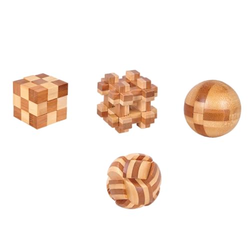 SOPOTUTU 4 Stück Teiliges Bambus kongming Lock Pädagogisches Steckpuzzle Fördert Denkvermögen Konzentration und Kreative Denkfähigkeiten Schadstofffrei und Sicher für Eltern Junge SOPOTUTU 4 Stück Teiliges Bambus kongming Lock Pädagogisches Steckpuzzle Fördert Denkvermögen Konzentration und Kreative Denkfähigkeiten Schadstofffrei und Sicher für Eltern Junge von SOPOTUTU