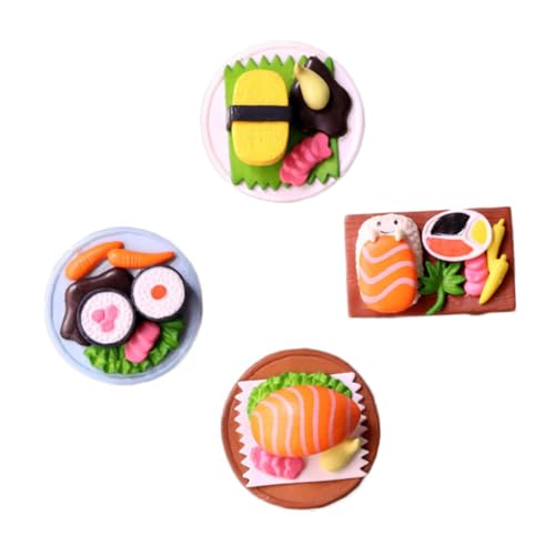 SOPOTUTU 4 Stück Teiliges Miniatur Sushi Realistische Japanische Essensdekoration Lebensechte Puppenhaus Ornamente Farbenfrohe Deko für Sammler SOPOTUTU 4 Stück Teiliges Miniatur Sushi Realistische Japanische Essensdekoration Lebensechte Puppenhaus Ornamente Farbenfrohe Deko für Sammler von SOPOTUTU