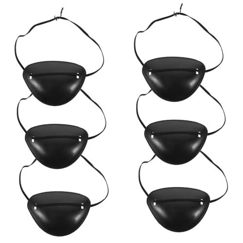 SOPOTUTU 6 Stück Teiliges Piraten Augenklappen Schwarz mit Elastischem Band Leichte und Atmungsaktive Cosplay Augenmaske für Halloween Piraten Kostüm Maskerade und Themenpartys Passend SOPOTUTU 6 Stück Teiliges Piraten Augenklappen Schwarz mit Elastischem Band Leichte und Atmungsaktive Cosplay Augenmaske für Halloween Piraten Kostüm Maskerade und Themenpartys Passend von SOPOTUTU