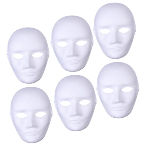 SOPOTUTU 6 Stück Teiliges Weiße Pappmaché Masken für Bemalen DIY Masquerade Masken für Fasching Halloween und Partys für Männer SOPOTUTU 6 Stück Teiliges Weiße Pappmaché Masken für Bemalen DIY Masquerade Masken für Fasching Halloween und Partys für Männer von SOPOTUTU