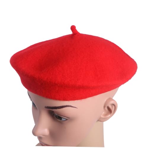 SOPOTUTU Baskenmütze aus Wollfilz Warme Französische Mütze für Mädchen Modisch und Bequem Geeignet für Herbst und Winter Klassischer Roter Beanie Stil für Alltag und Schule SOPOTUTU Baskenmütze aus Wollfilz Warme Französische Mütze für Mädchen Modisch und Bequem Geeignet für Herbst und Winter Klassischer Roter Beanie Stil für Alltag und Schule von SOPOTUTU