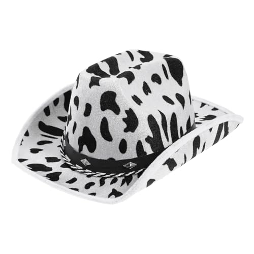 SOPOTUTU Cowboyhut Kuhmuster Western Kostümhut Unisex Cowboy Hut für Party Karneval Cosplay mit Kuhmuster für Damen Herren und Mädchen SOPOTUTU Cowboyhut Kuhmuster Western Kostümhut Unisex Cowboy Hut für Party Karneval Cosplay mit Kuhmuster für Damen Herren und Mädchen von SOPOTUTU