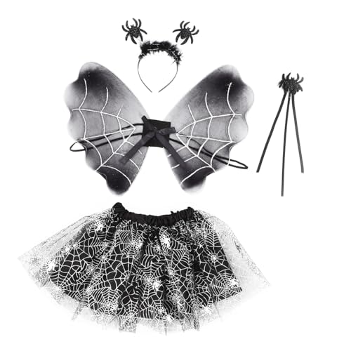 SOPOTUTU Halloween Spinnen Kostüm Set Teiliges Netzstoff Rock Kostüm mit Flügeln Haarreif und Zauberstab Langlebiges Abs und Stoff für Party Aufführung und Tanzveranstaltungen SOPOTUTU Halloween Spinnen Kostüm Set Teiliges Netzstoff Rock Kostüm mit Flügeln Haarreif und Zauberstab Langlebiges Abs und Stoff für Party Aufführung und Tanzveranstaltungen von SOPOTUTU