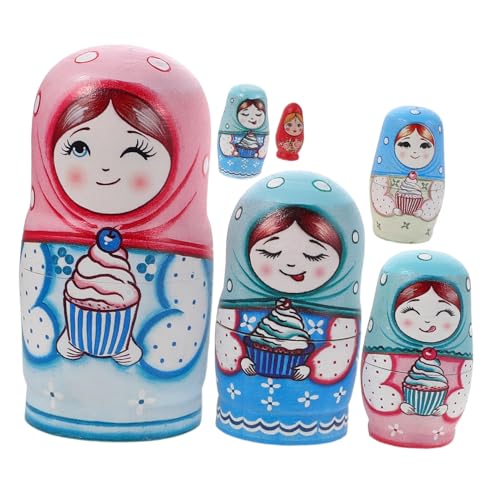 SOPOTUTU Handbemalte Russische Holz Nesting Puppen Set Traditionelle Figuren Lernspielzeug zur Eltern Junge Mädchen Interaktion Fördert Feinmotorik und Kognition Dekoratives Holzspielzeug SOPOTUTU Handbemalte Russische Holz Nesting Puppen Set Traditionelle Figuren Lernspielzeug zur Eltern Junge Mädchen Interaktion Fördert Feinmotorik und Kognition Dekoratives Holzspielzeug von SOPOTUTU