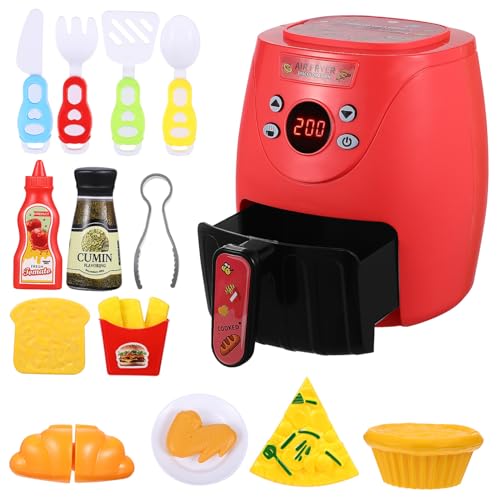 SOPOTUTU Heißluftfritteuse Spielset mit Farbwechsel Spiellebensmitteln Digitales Display Kindgerechtes Küchenspielzeug aus Robustem Abs Geeignet für Kreatives Rollenspiel und SOPOTUTU Heißluftfritteuse Spielset mit Farbwechsel Spiellebensmitteln Digitales Display Kindgerechtes Küchenspielzeug aus Robustem Abs Geeignet für Kreatives Rollenspiel und von SOPOTUTU
