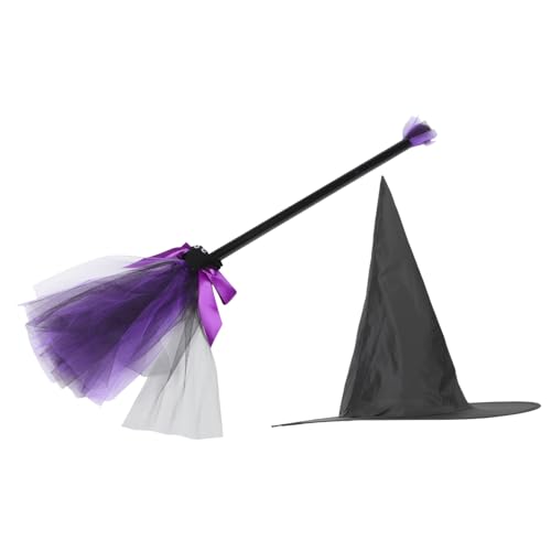 SOPOTUTU Hexenhut und Besen aus Oxfordstoff Leichter Hexenbesen mit Bequemem Griff Verstellbare Einheitsgröße Halloween Kostüm Zubehör für Hexen und Zauberer für Party und Bühnenauftritte SOPOTUTU Hexenhut und Besen aus Oxfordstoff Leichter Hexenbesen mit Bequemem Griff Verstellbare Einheitsgröße Halloween Kostüm Zubehör für Hexen und Zauberer für Party und Bühnenauftritte von SOPOTUTU