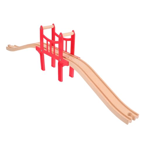 SOPOTUTU Holzeisenbahn mit Roter Brücke und S förmigen Gleisen Flexibles Holzspielzeug Zubehör Kompatibel mit Zugschienen Kreatives Lernspiel SOPOTUTU Holzeisenbahn mit Roter Brücke und S förmigen Gleisen Flexibles Holzspielzeug Zubehör Kompatibel mit Zugschienen Kreatives Lernspiel von SOPOTUTU