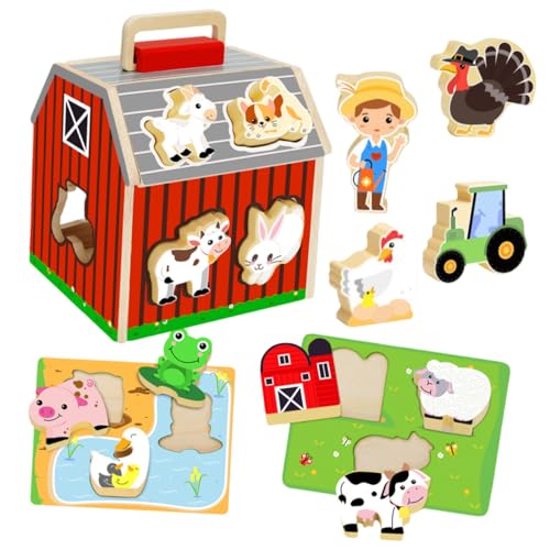 SOPOTUTU Holzpuzzle Bauernhof Massivem Holz Montessori Lernspielzeug zur Form Farberkennung Gehirntraining für Vorschulkinder Fördert Hand Auge koordination und Problemlösungskompetenz SOPOTUTU Holzpuzzle Bauernhof Massivem Holz Montessori Lernspielzeug zur Form Farberkennung Gehirntraining für Vorschulkinder Fördert Hand Auge koordination und Problemlösungskompetenz von SOPOTUTU