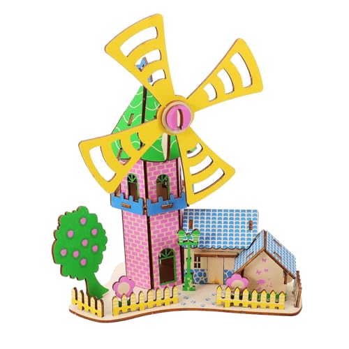 SOPOTUTU Holzpuzzle Windmühle Haus DIY Bausatz Einfaches Montage Holzmodell für Erwachsene Dekoratives Holzhaus Puzzle Kreatives Windmühlenhaus Holzbausatz SOPOTUTU Holzpuzzle Windmühle Haus DIY Bausatz Einfaches Montage Holzmodell für Erwachsene Dekoratives Holzhaus Puzzle Kreatives Windmühlenhaus Holzbausatz von SOPOTUTU