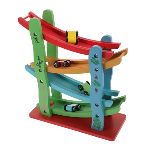 SOPOTUTU Holzspielzeug Vierlagige Rennbahn Lernspielzeug Bunter Schiebewagen für Kleinkinder Motorik und Farberkennung im Innenbereich SOPOTUTU Holzspielzeug Vierlagige Rennbahn Lernspielzeug Bunter Schiebewagen für Kleinkinder Motorik und Farberkennung im Innenbereich von SOPOTUTU