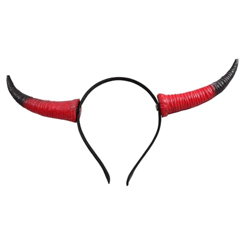 SOPOTUTU Horn Stirnband Damen Cosplay Leichtes Rotes Ziegenhorn Haarband für Halloween Karneval Festival Kostüm Zubehör SOPOTUTU Horn Stirnband Damen Cosplay Leichtes Rotes Ziegenhorn Haarband für Halloween Karneval Festival Kostüm Zubehör von SOPOTUTU