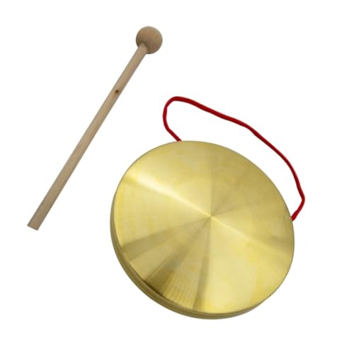 SOPOTUTU Kupfer Gong mit Schlägel Percussion Instrument Hand Gong für Orff Musikspielzeug Lautes Klangspielzeug für Fest Party Bühne SOPOTUTU Kupfer Gong mit Schlägel Percussion Instrument Hand Gong für Orff Musikspielzeug Lautes Klangspielzeug für Fest Party Bühne von SOPOTUTU