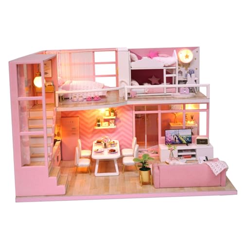 SOPOTUTU Miniatur DIY Puppenhaus Bausatz zum Selberbauen Handliches Holzhaus Modell Kreatives Bastelspielzeug für Familie und Freunde Kindgerecht Dekorativ Fördert Fantasie und Gemeinsames SOPOTUTU Miniatur DIY Puppenhaus Bausatz zum Selberbauen Handliches Holzhaus Modell Kreatives Bastelspielzeug für Familie und Freunde Kindgerecht Dekorativ Fördert Fantasie und Gemeinsames von SOPOTUTU