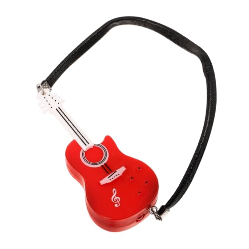 SOPOTUTU Miniatur Gitarre Puppenhaus Zubehör Modell Musikinstrument Rot Puppendeko Langlebig Leicht SOPOTUTU Miniatur Gitarre Puppenhaus Zubehör Modell Musikinstrument Rot Puppendeko Langlebig Leicht von SOPOTUTU