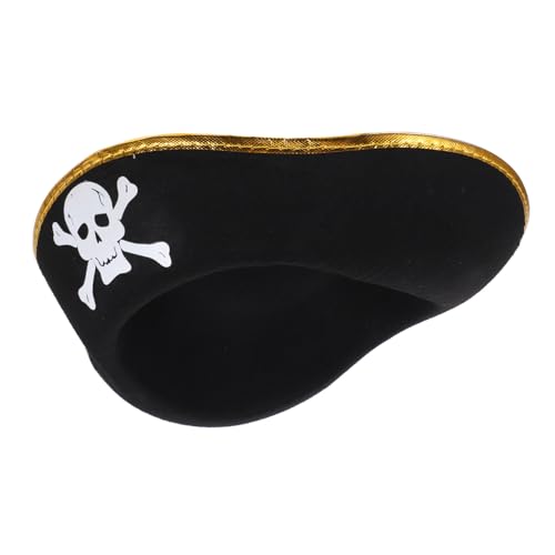 SOPOTUTU Piratenhut Dreieckige Faschingshut aus Filz mit Goldrand Verstellbar und Bequem für Halloween Kostüm Rollenspielpartys Cosplay zubehör SOPOTUTU Piratenhut Dreieckige Faschingshut aus Filz mit Goldrand Verstellbar und Bequem für Halloween Kostüm Rollenspielpartys Cosplay zubehör von SOPOTUTU