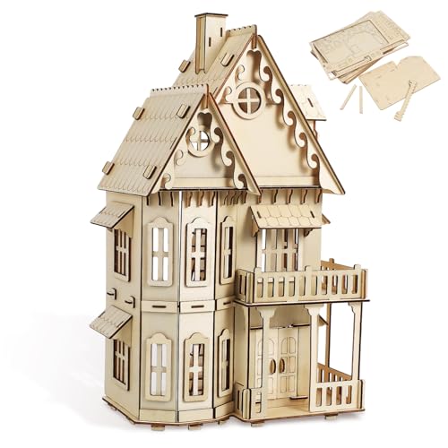 SOPOTUTU Puzzle Holzhaus Gothic Villa Modellbausatz DIY Holzpuzzle für Erwachsene Kreative Geschenkidee Geburtstagsdeko Einfach Zusammenzubauen SOPOTUTU Puzzle Holzhaus Gothic Villa Modellbausatz DIY Holzpuzzle für Erwachsene Kreative Geschenkidee Geburtstagsdeko Einfach Zusammenzubauen von SOPOTUTU