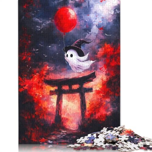 1000-teiliges Puzzle für Erwachsene, Geist mit Ballon, Puzzle zum Selbermachen, Holzpuzzle, Spielzeug, Heimdekoration, 1000 Stück (75 x 50 cm) von SOQWBYG