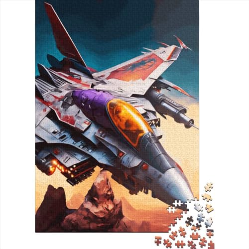 1000-teiliges Puzzle für Erwachsene, Kampfjet-Puzzle, DIY-Holzpuzzle, Spielzeug, Heimdekoration, 1000 Stück (75 x 50 cm) von SOQWBYG