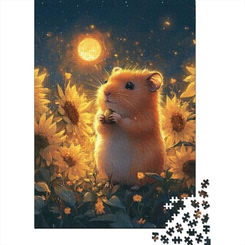 1500-teiliges Holzpuzzle für Erwachsene, Hamster-Puzzle, Familienspiel, Puzzle, Geschenke für Freunde, 1500 Stück (85 x 57 cm) von SOQWBYG