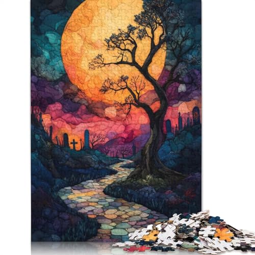 1500-teiliges Holzpuzzle für Erwachsene „Der dunkle Wald“, Familienspiel, Puzzle, Geschenke für Freunde, 1500 Teile (85 x 57 cm) von SOQWBYG