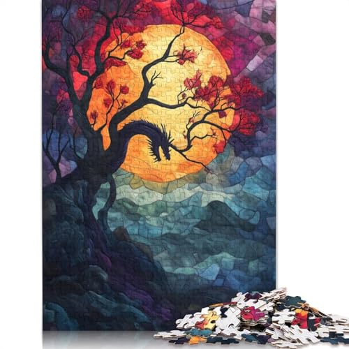 1500-teiliges Puzzle für Erwachsene, Baum der Drachen, Puzzle, Familienspiel, Holzpuzzle, 1500 Teile (85 x 57 cm) von SOQWBYG