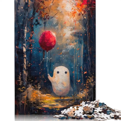 1500-teiliges Puzzle für Erwachsene, Geist mit Ballon, Wald-Puzzle für Erwachsene, rechteckiges Holzpuzzle, kreatives Puzzle, 1500 Teile (85 x 57 cm) von SOQWBYG