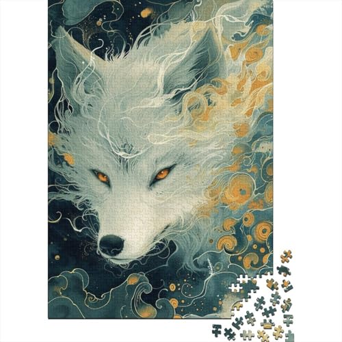 1500-teiliges Puzzle für Erwachsene, Wolf-Puzzle, DIY-Holzpuzzle, Spielzeug, Heimdekoration, 1500 Teile (85 x 57 cm) von SOQWBYG