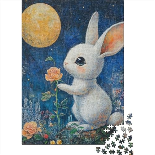 1500-teiliges Puzzle für Erwachsene, süßes Osterhäschen-Puzzle, DIY-Holzpuzzle, Spielzeug, Heimdekoration, 1500 Stück (85 x 57 cm) von SOQWBYG