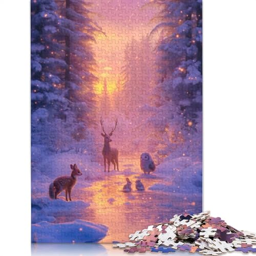 1500-teiliges Puzzle für Erwachsene „Winterwunderland-Puzzles“, schwieriges Puzzle, Lernspiele, Heimdekoration, 1500 Teile (85 x 57 cm) von SOQWBYG