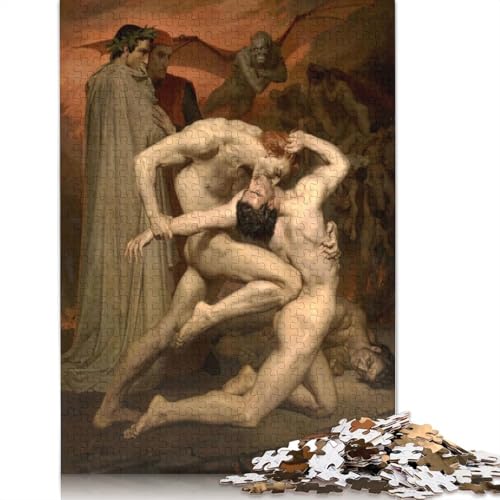 520-teiliges Dante- und Virgil-Puzzle für Erwachsene, Holzpuzzle für die ganze Familie, Stressabbau-Puzzle für Erwachsene ab 18 Jahren, 520 Teile (52 x 38 cm) von SOQWBYG