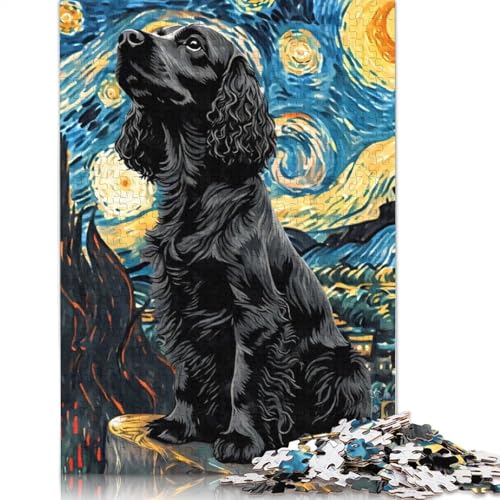 520-teiliges Holzpuzzle für Erwachsene, Englischer Cocker Spaniel, Familienspiel, Puzzle, Geschenke für Freunde, 520 Teile (52 x 38 cm) von SOQWBYG