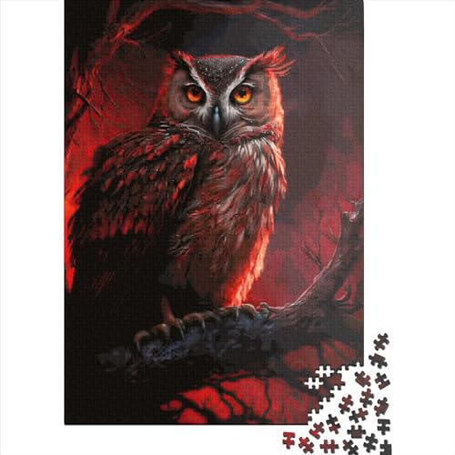 520-teiliges Puzzle, Eulen-Tierpuzzle für Holzpuzzle, Lernspiele für Erwachsene und 520 Teile (52 x 38 cm) von SOQWBYG