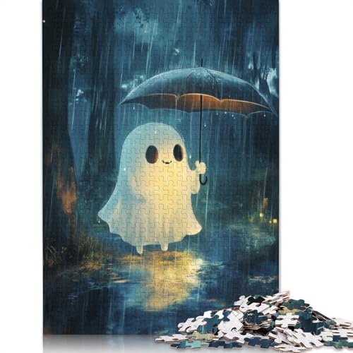 520-teiliges Puzzle, Halloween-Geist im Regen, Puzzle für Holzpuzzle, Lernspiele für Erwachsene und 520 Teile (52 x 38 cm) von SOQWBYG