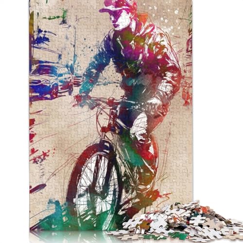 520-teiliges Puzzle, Radsport, Sport, Kunst 2, Puzzle für Holzpuzzle, Lernspiele für Erwachsene und 520 Teile (52 x 38 cm) von SOQWBYG